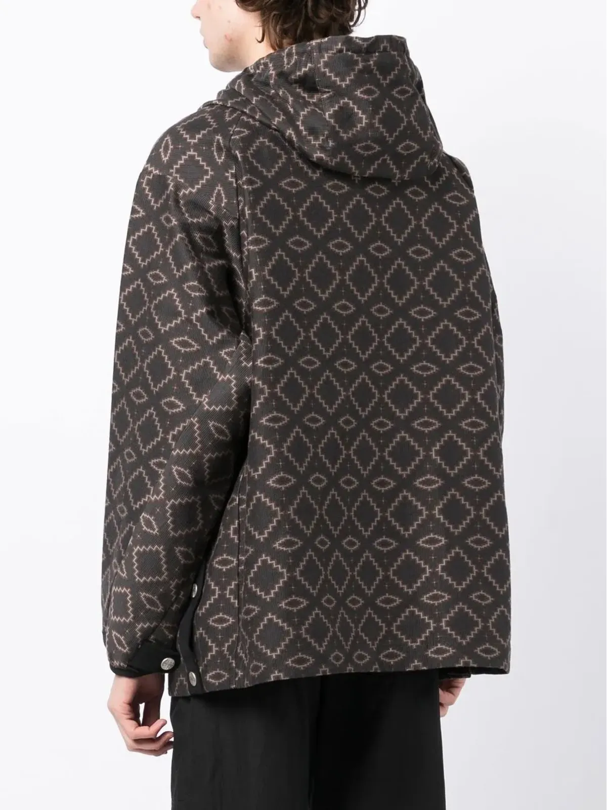 White Mountaineering 幾何学柄ハーフジップフードジャケット - 画像4