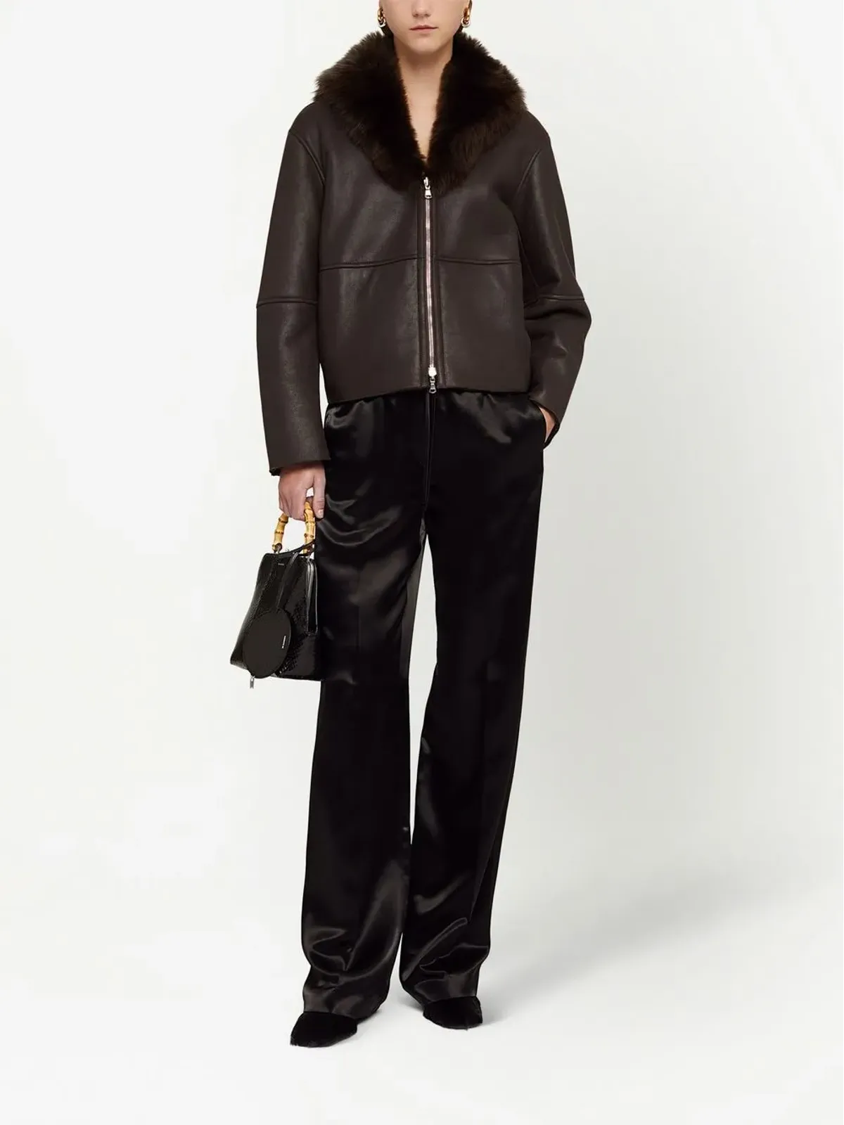 Jil Sander satin-finish trousers - Black - 画像2