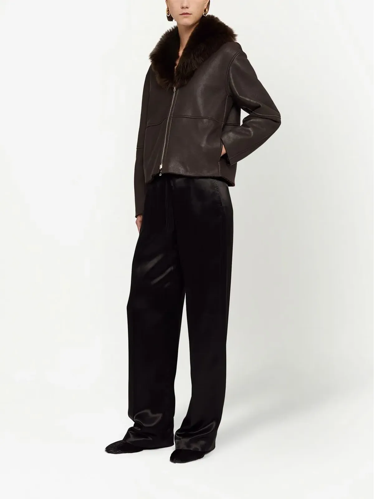 Jil Sander satin-finish trousers - Black - 画像3