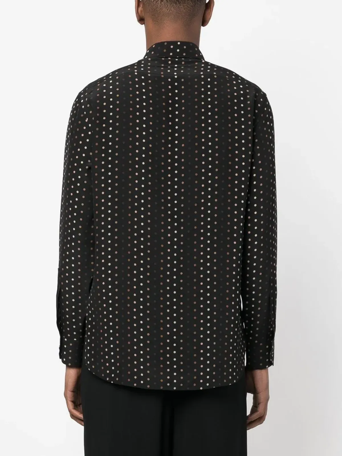 Saint Laurent ポルカドットプリントシャツ - ブラック - 画像4