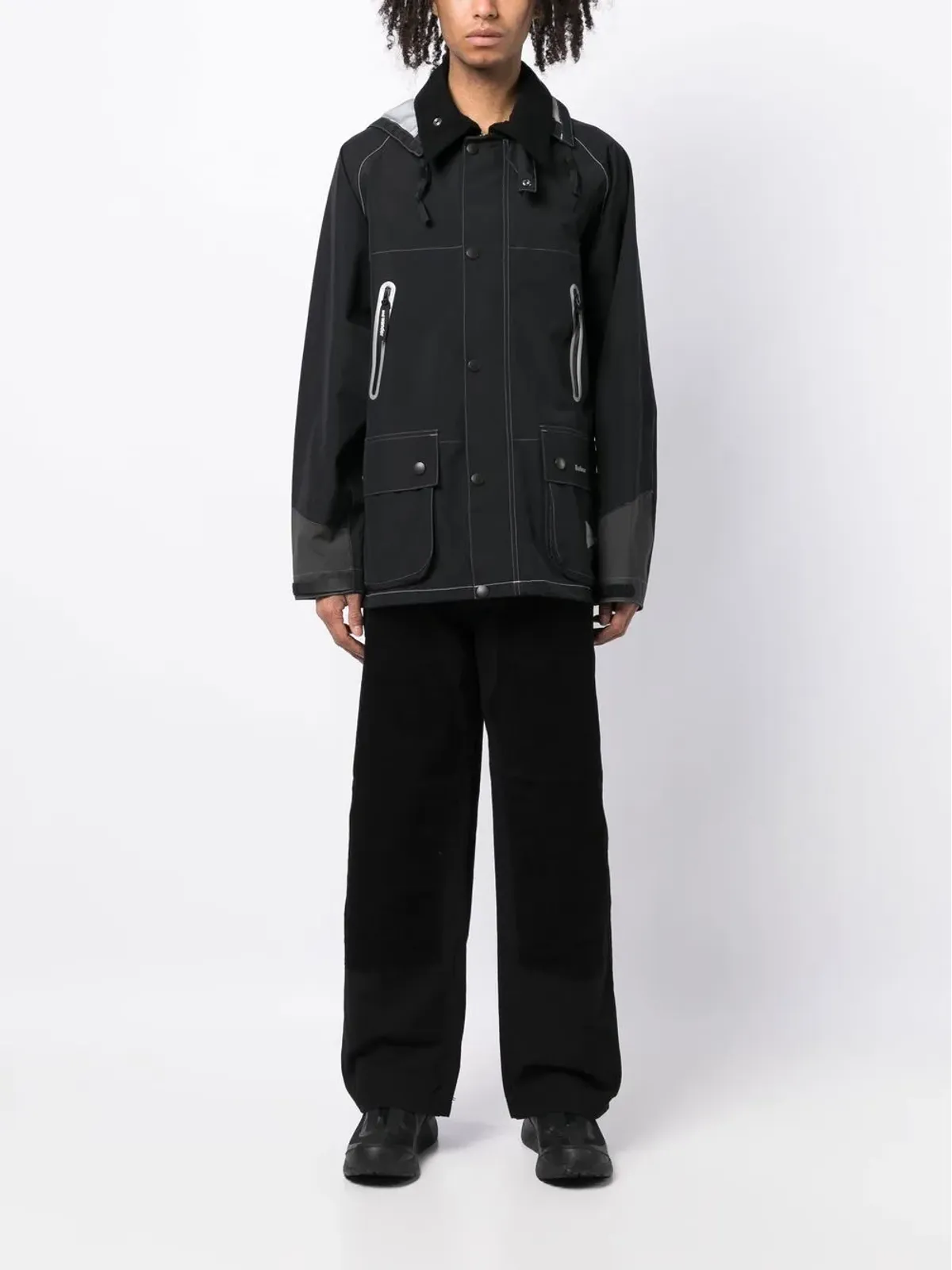 White Mountaineering 4ポケットストレートパンツ ブラック - 画像2