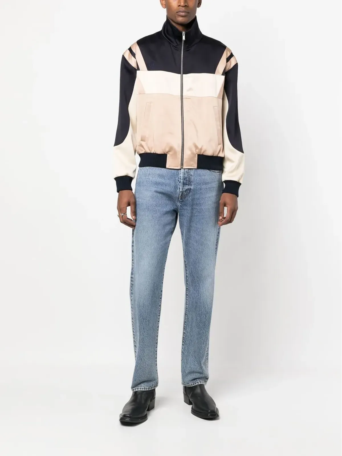 Saint Laurent パネル切替ジップアップボンバージャケット - 画像2