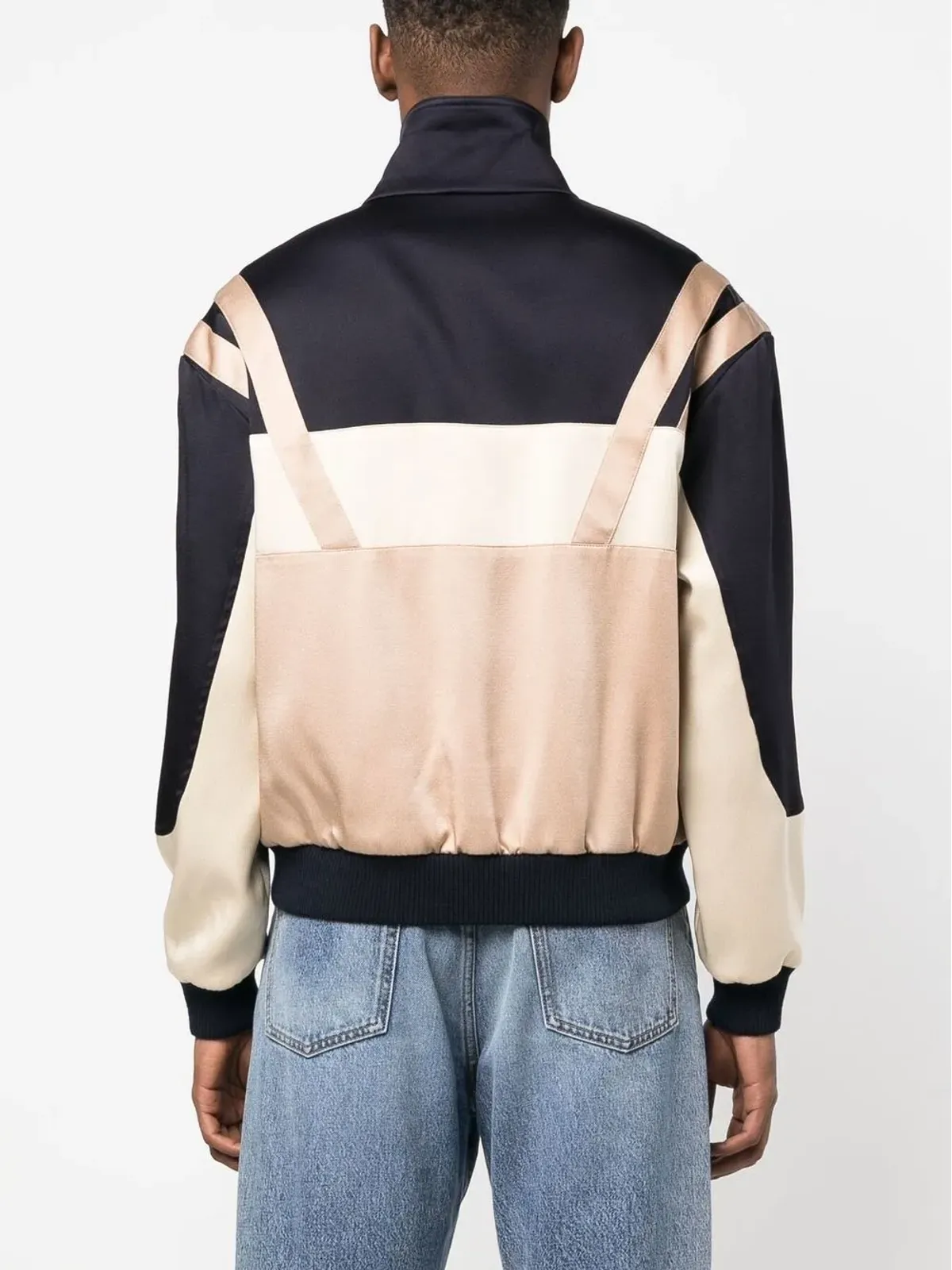 Saint Laurent パネル切替ジップアップボンバージャケット - 画像4
