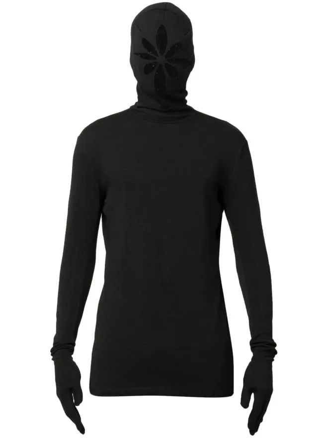 KUSIKOHC KUSIKOHC カットアウトマスクグローブ付きスウェットシャツの商品画像