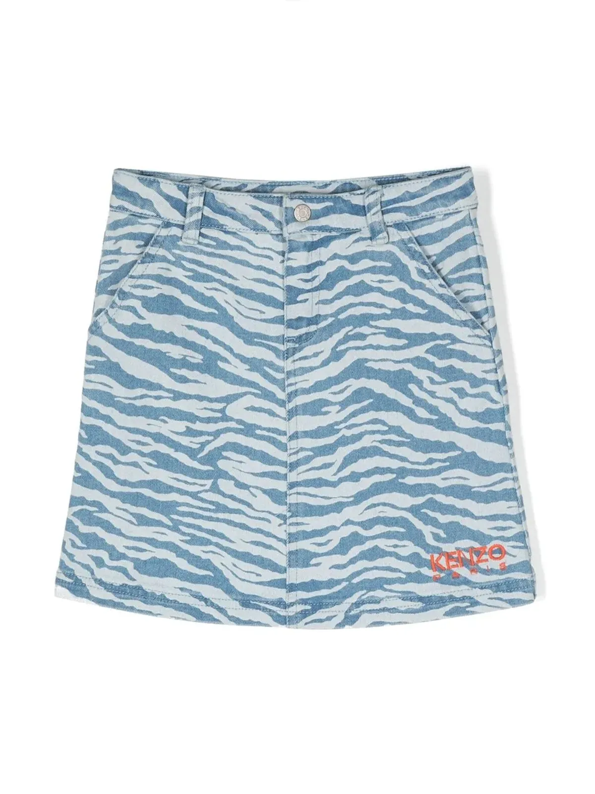 Kenzo Kids タイガープリント デニム スカート - 画像1