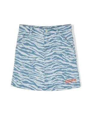 Kenzo Kids タイガープリント デニム スカート - サムネイル1