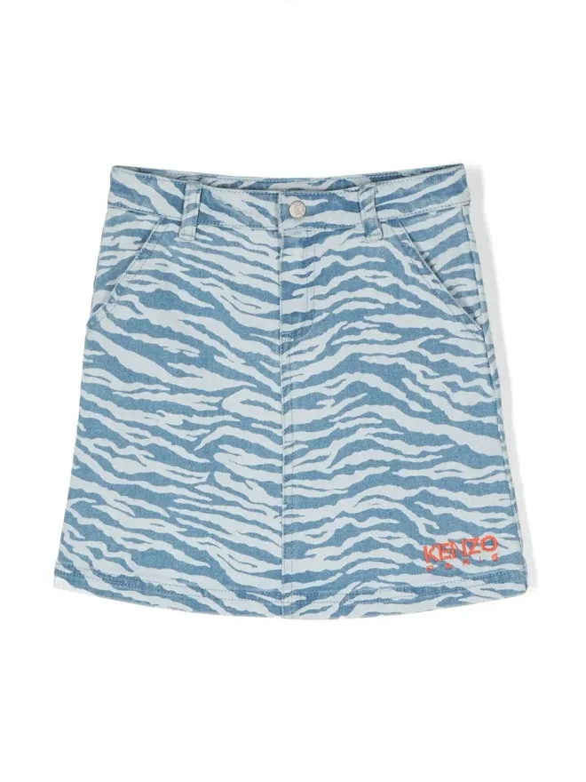 Kenzo Kids Kenzo Kids タイガープリント デニム スカートの商品画像
