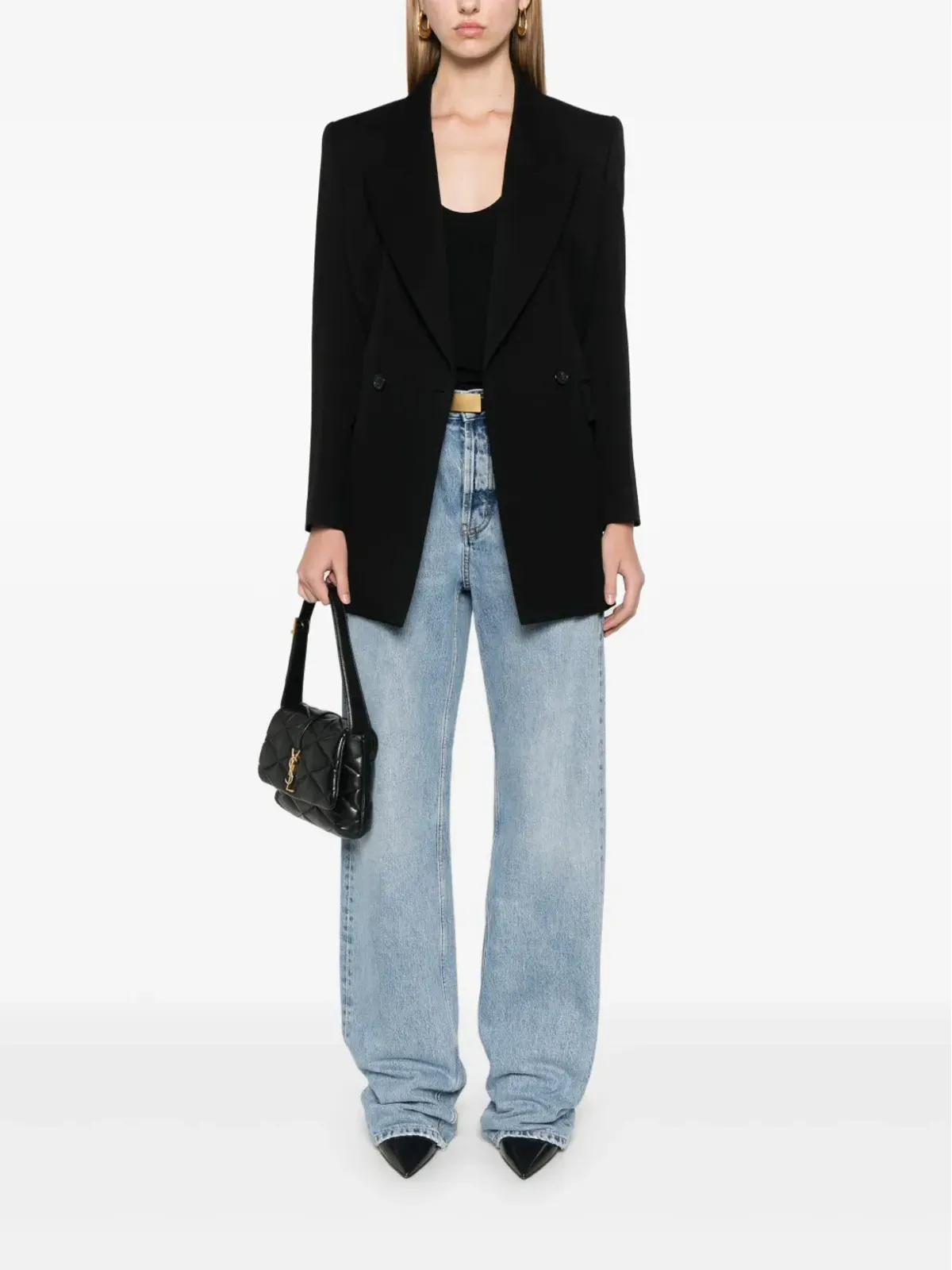 Saint Laurent ダブルブレスト ウールブレザー - 画像2