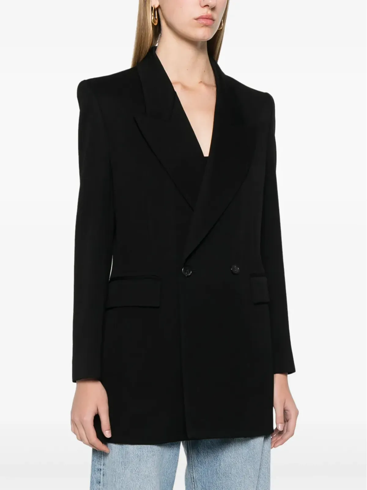 Saint Laurent ダブルブレスト ウールブレザー - 画像3