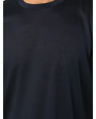 Saint Laurent クルーネック コットン Tシャツ ブルー - サムネイル5