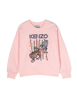 Kenzo Kids バンブー コットン スウェットシャツ - ピンク - サムネイル1