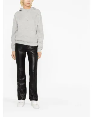 Saint Laurent 刺繍ロゴ コットン フーディ グレー - サムネイル2