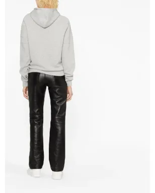 Saint Laurent 刺繍ロゴ コットン フーディ グレー - サムネイル4