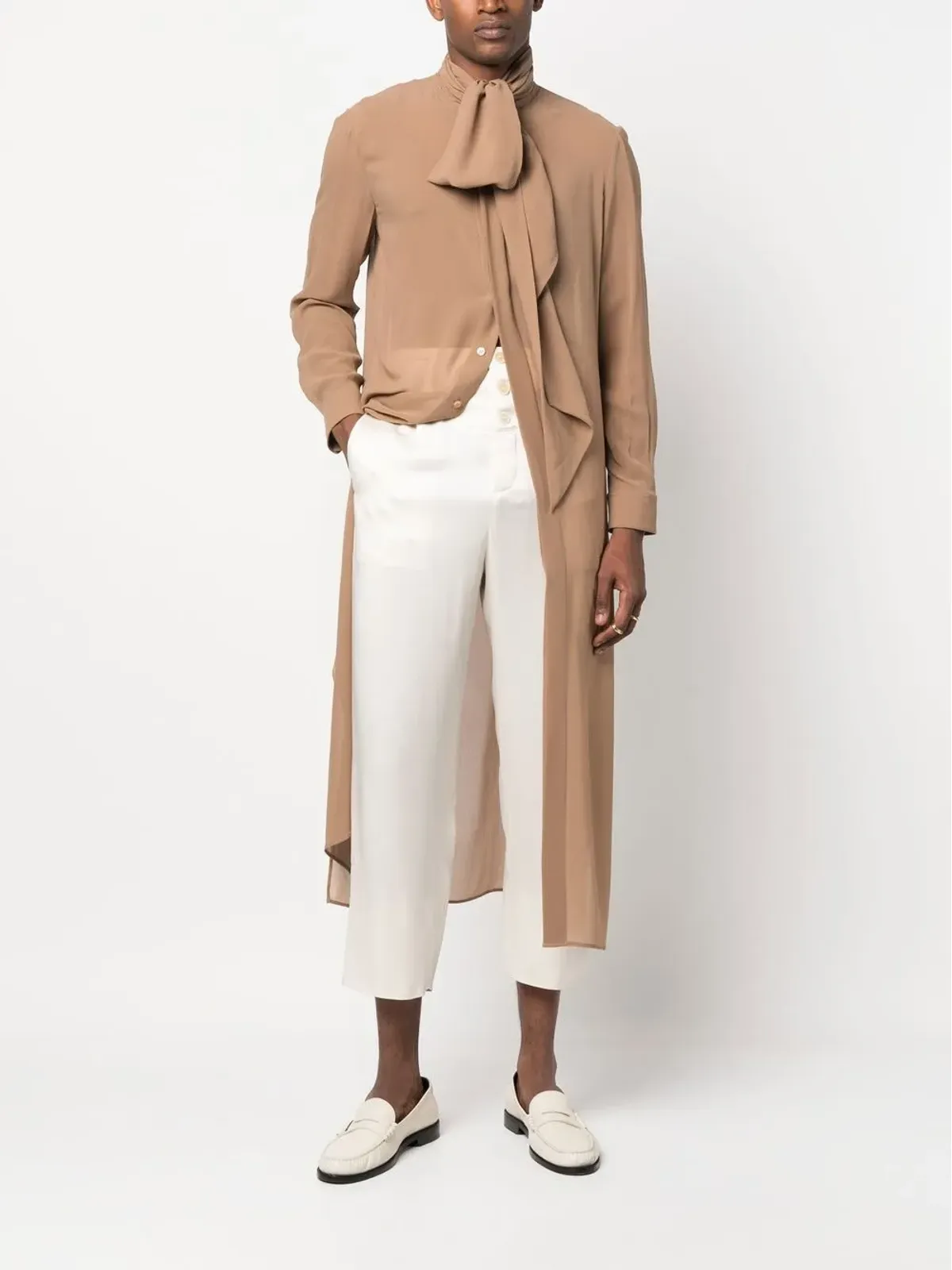 Saint Laurent ボタン付きスリムパンツ - Neutrals - 画像2