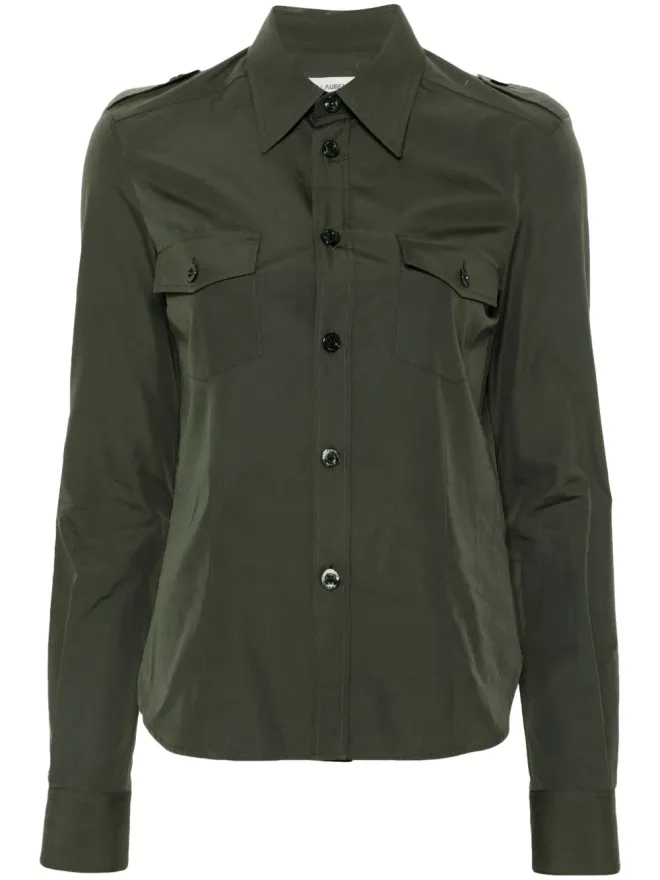 Saint Laurent Saint Laurent ミリタリーボタンアップコットンシャツの商品画像