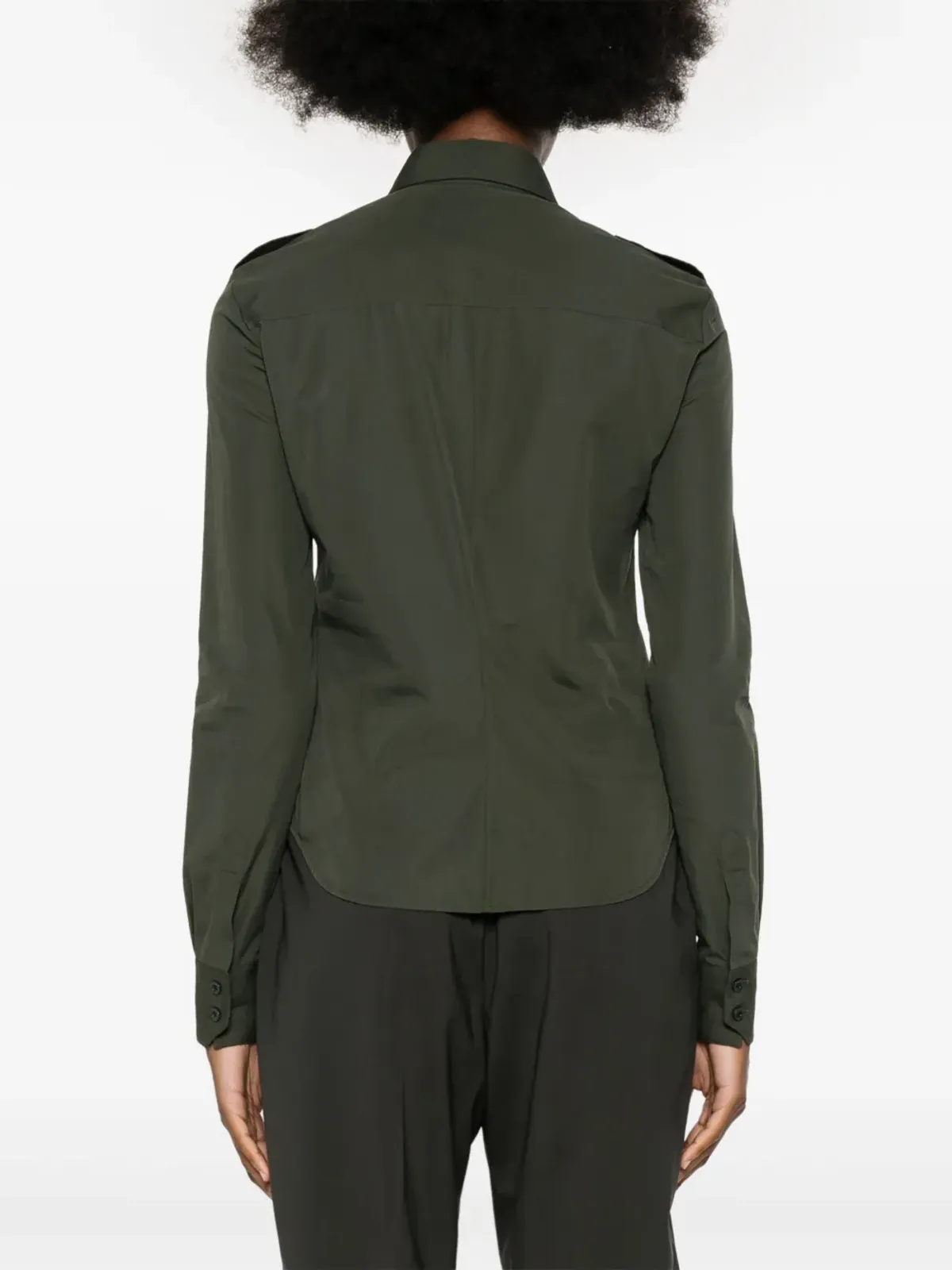 Saint Laurent ミリタリーボタンアップコットンシャツ - 画像4