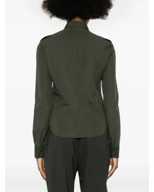 Saint Laurent ミリタリーボタンアップコットンシャツ - サムネイル4