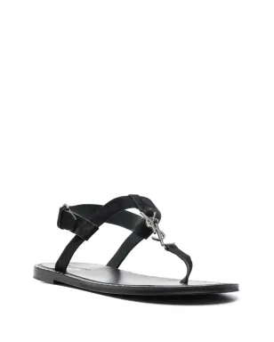 Saint Laurent カサンドラ ロゴプレート フラットサンダル - サムネイル2