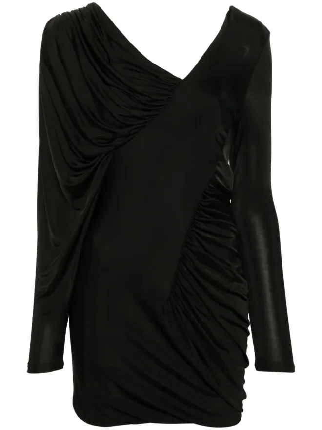 Saint Laurent Saint Laurent ドレープミニドレス（ブラック）の商品画像