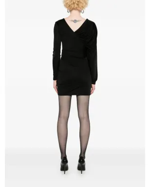 Saint Laurent ドレープミニドレス（ブラック） - サムネイル4