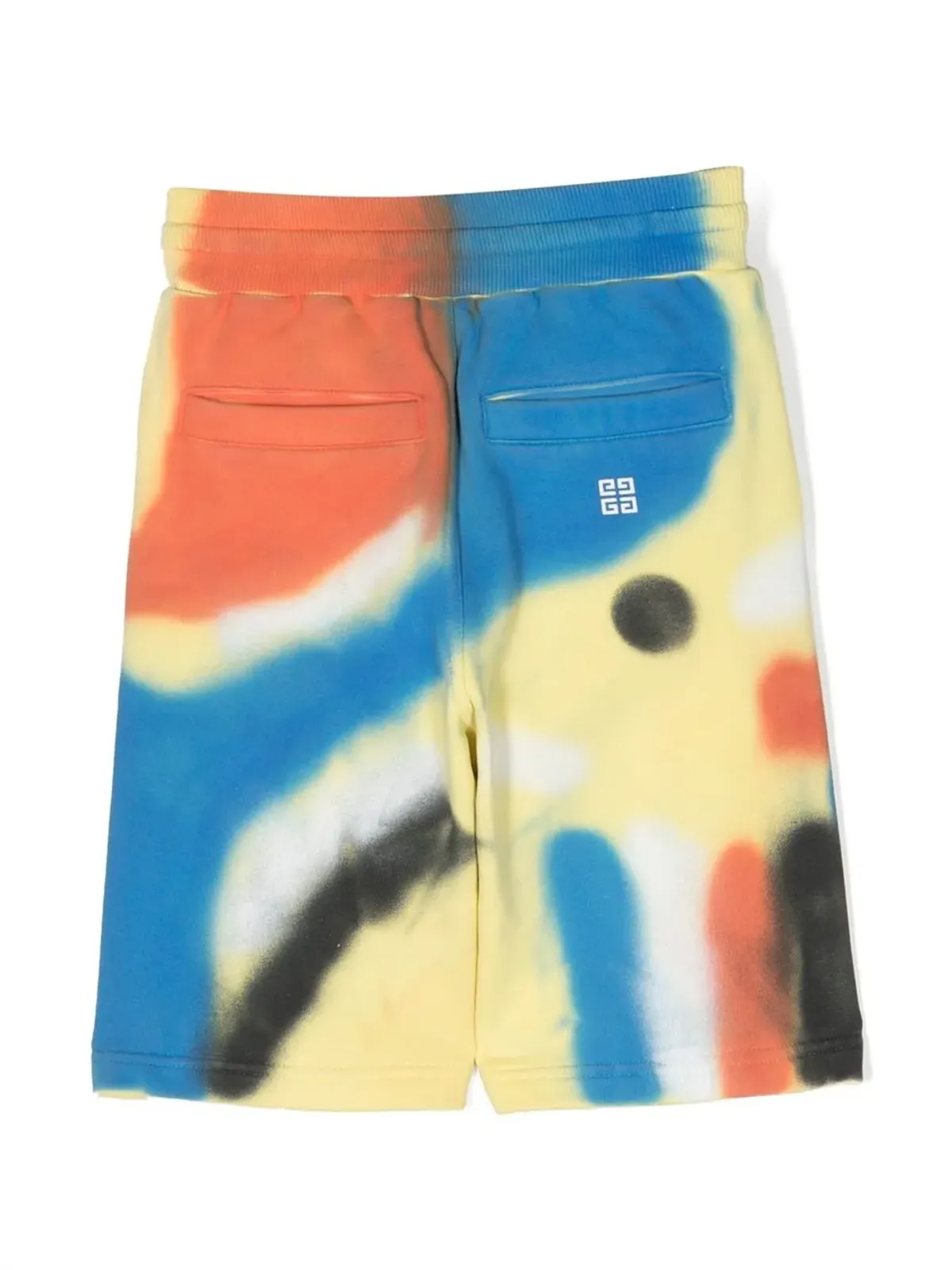 Givenchy Kids スプレーペイントプリント トラックショーツ - イエロー - 画像2