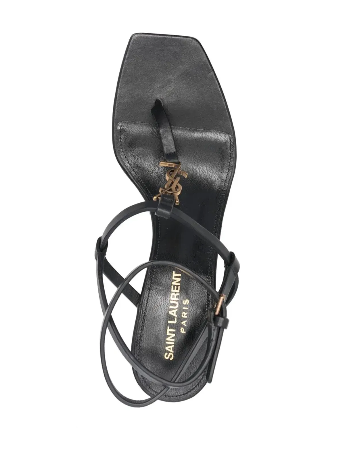 Saint Laurent 60mm Cassandra レザーサンダル - ブラック - 画像4