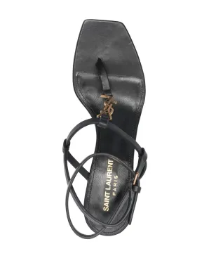 Saint Laurent 60mm Cassandra レザーサンダル - ブラック - サムネイル4