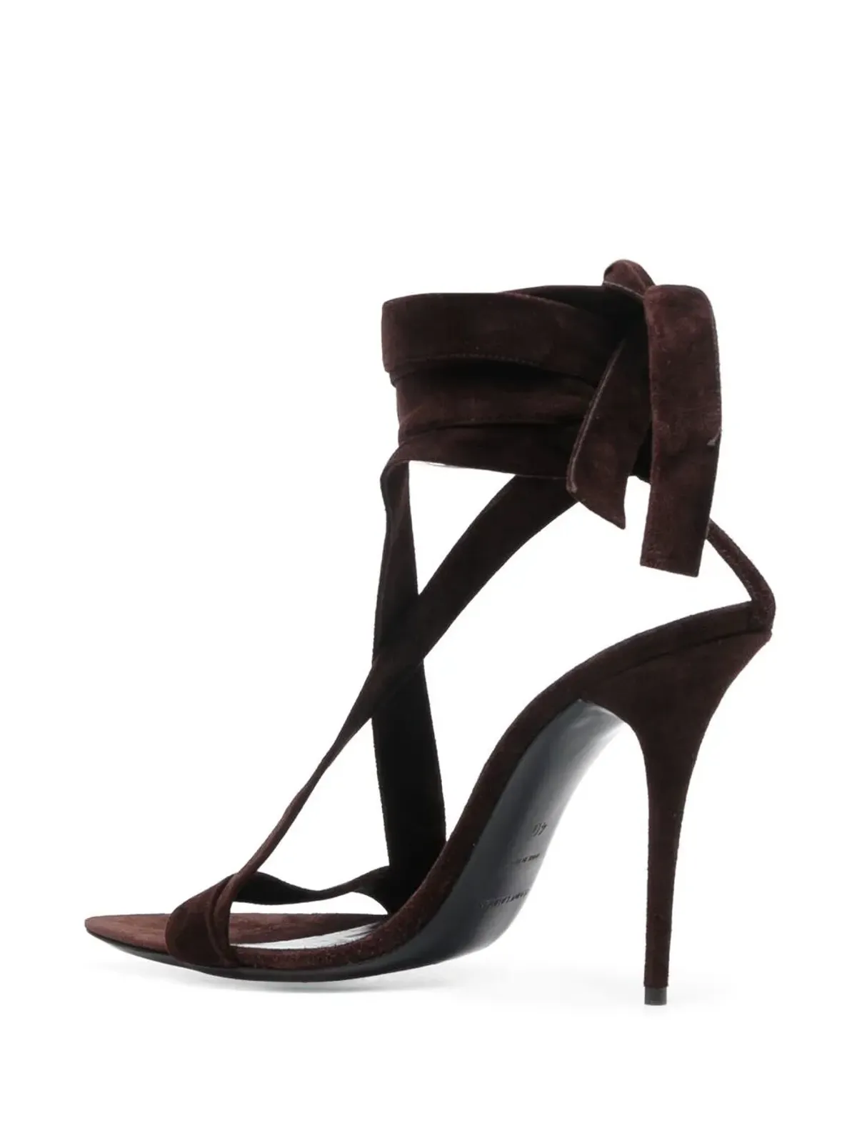 Saint Laurent Deva 105 レザーサンダル ブラウン - 画像3