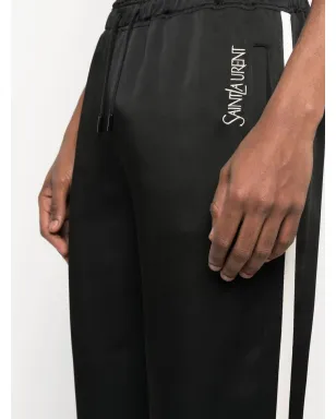Saint Laurent 刺繍ロゴ入りストライプのトラックパンツ - サムネイル5