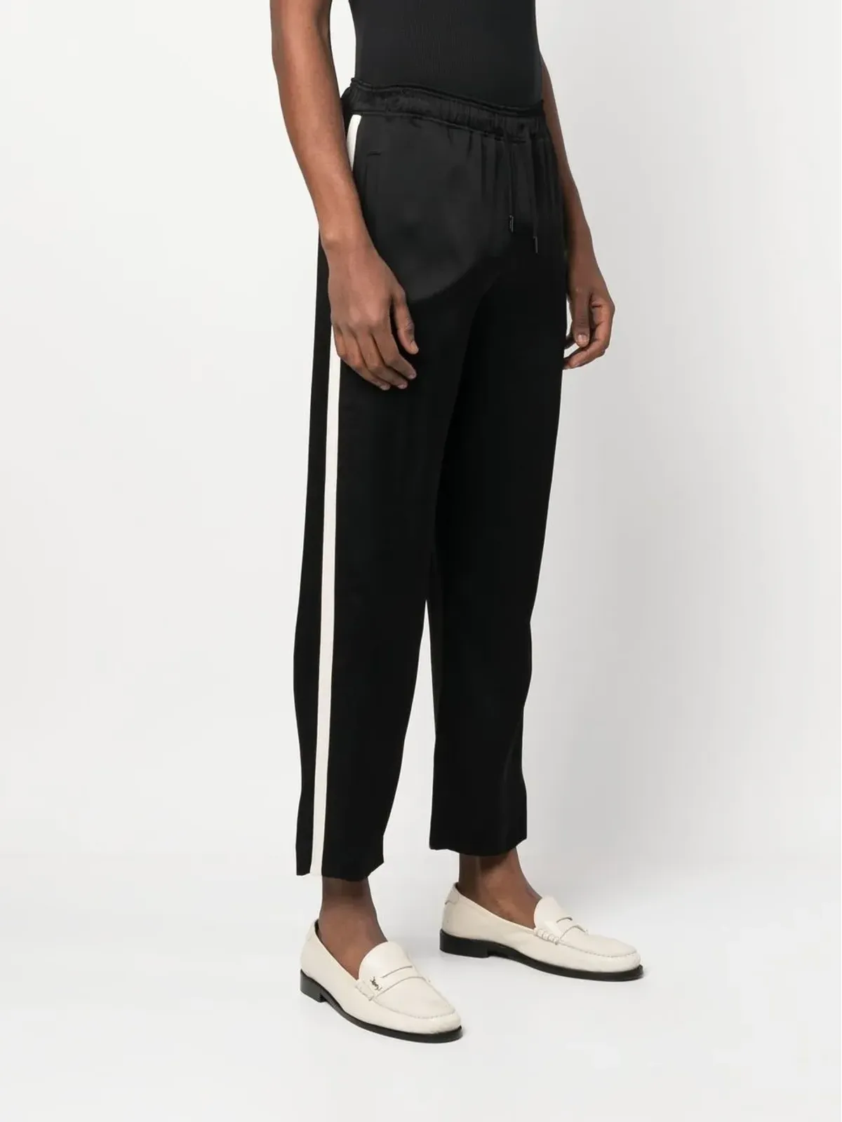 Saint Laurent 刺繍ロゴ入りストライプのトラックパンツ - 画像3