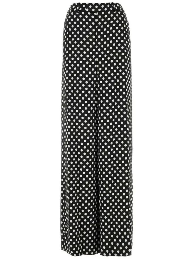 Saint Laurent Saint Laurent ポルカドット柄 テーラードシルクパンツの商品画像