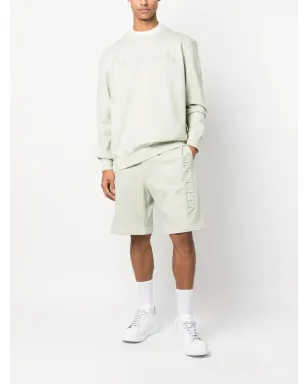 Alexander McQueen embroidered-logo Bermuda shorts - Green - サムネイル2