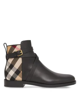 Burberry ハウスチェック レザー アンクルブーツ - サムネイル1
