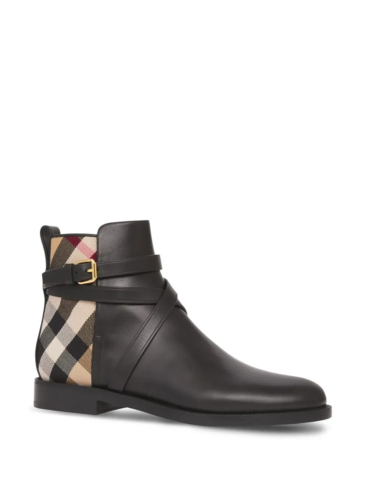 Burberry ハウスチェック レザー アンクルブーツ - 画像2