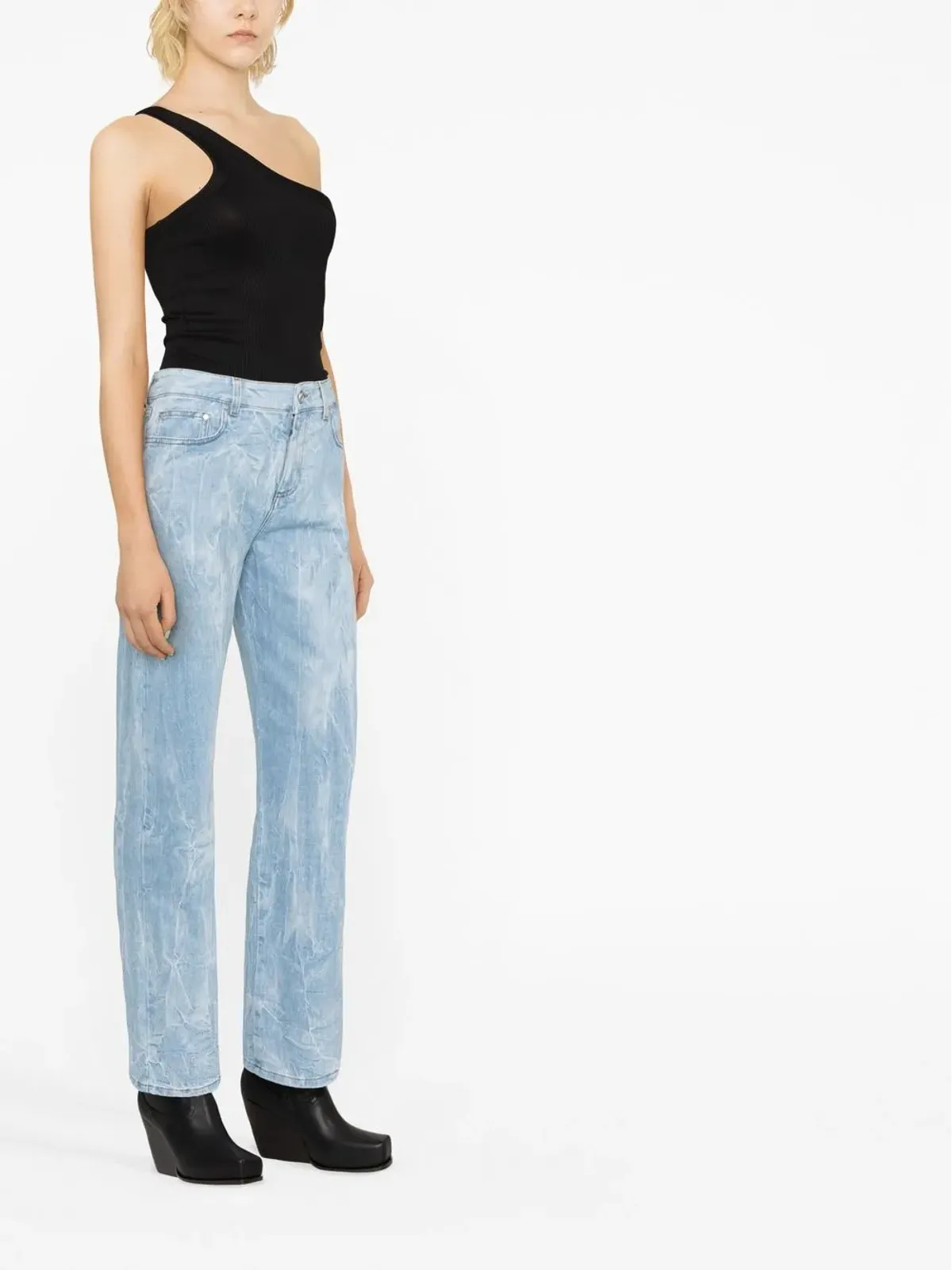 Stella McCartney クリンクル加工ストレートジーンズ - 画像3