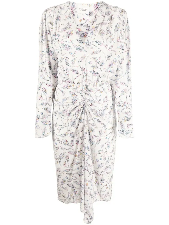 MARANT ÉTOILE MARANT ÉTOILE Danalia wrap midi dress - Whiteの商品画像
