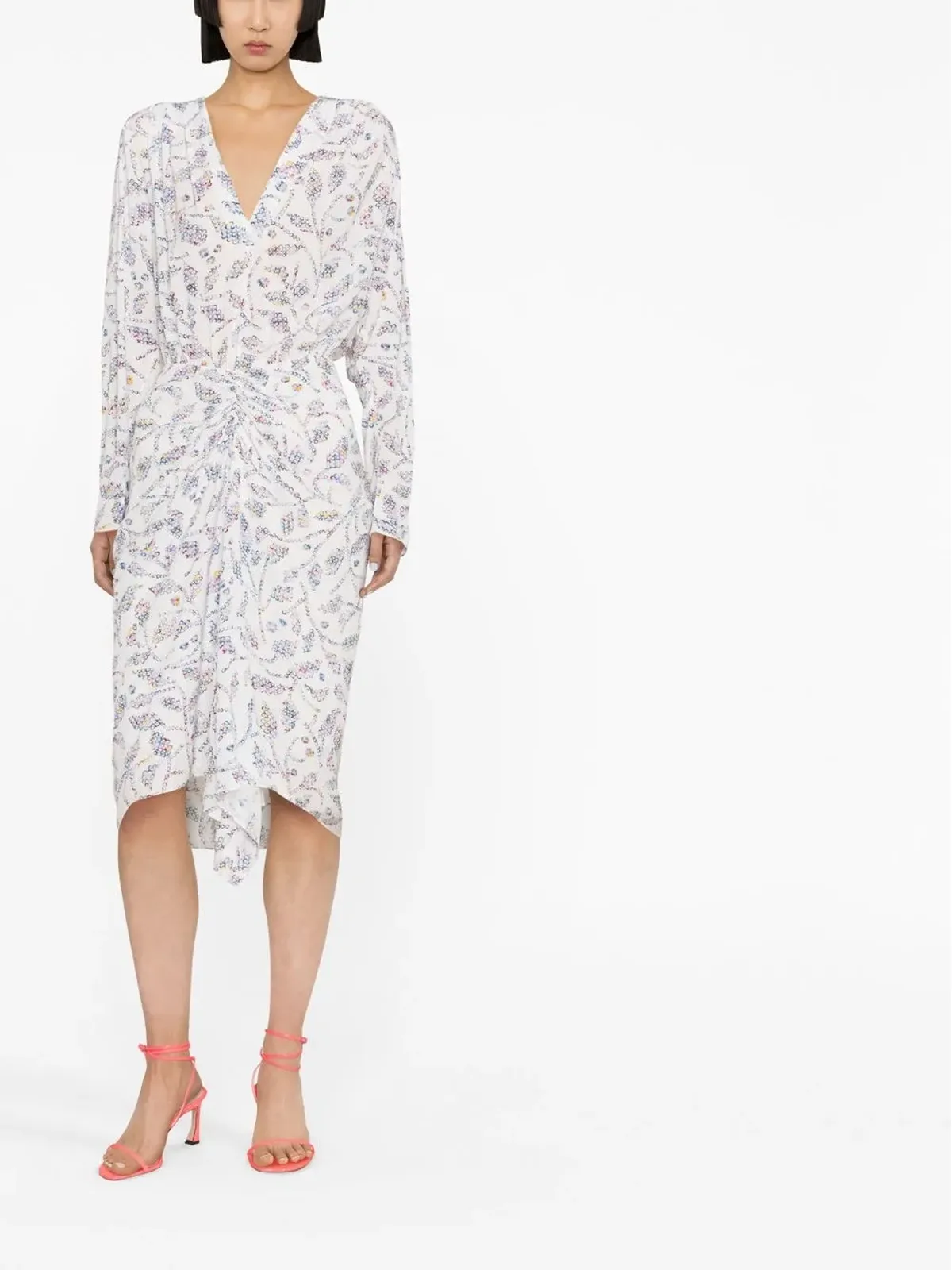 MARANT ÉTOILE Danalia wrap midi dress - White - 画像2