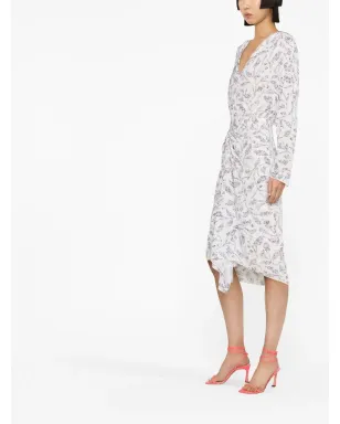 MARANT ÉTOILE Danalia wrap midi dress - White - サムネイル3