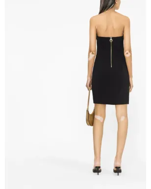 PINKO レースアップストラップレス・ストレッチクレープ・ミニドレス - サムネイル4