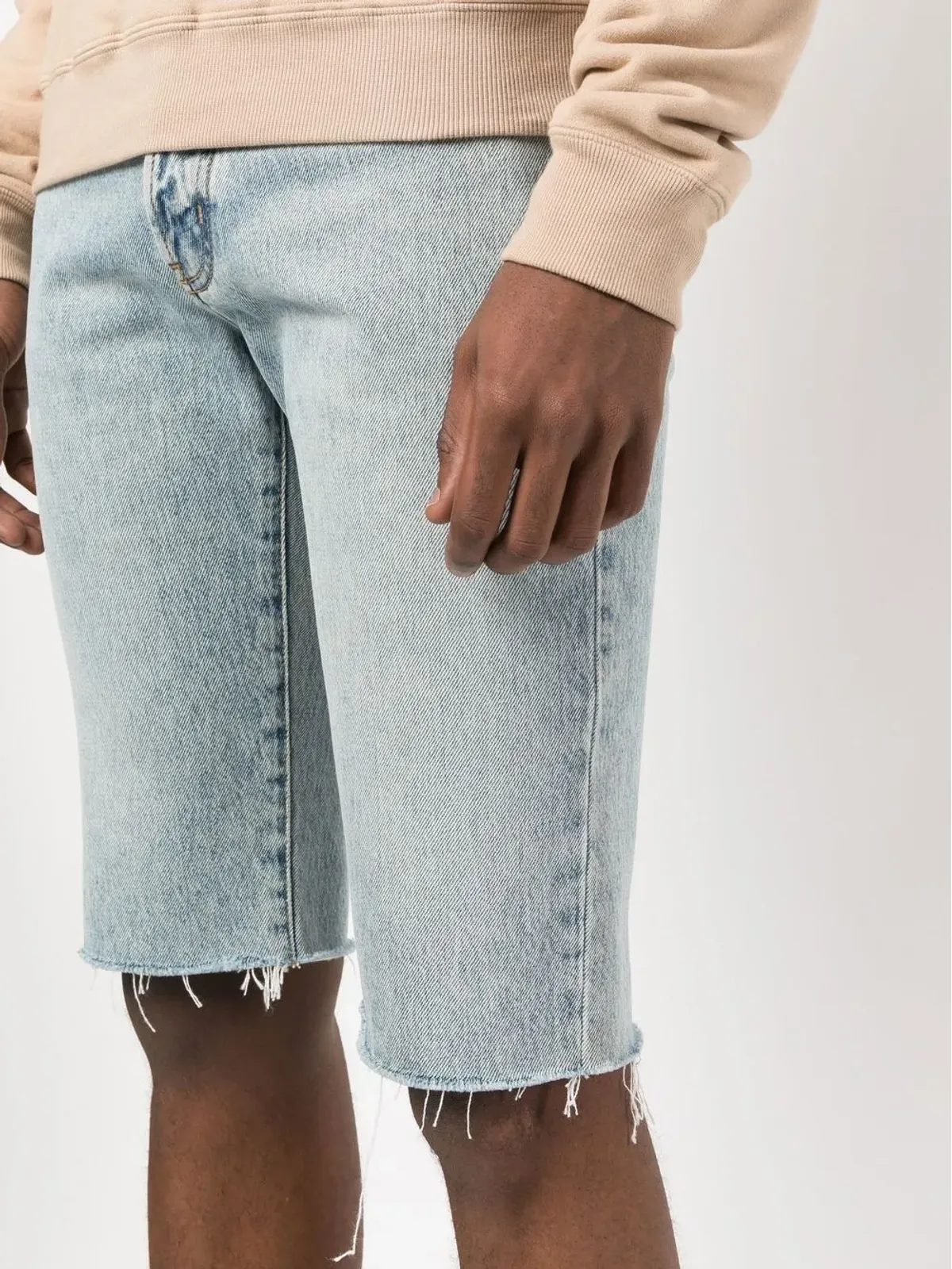 Saint Laurent 裾が切りっぱなしのデニムショートパンツ - ブルー - 画像5