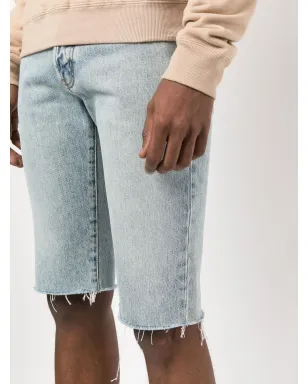 Saint Laurent 裾が切りっぱなしのデニムショートパンツ - ブルー - サムネイル5