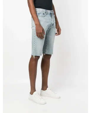 Saint Laurent 裾が切りっぱなしのデニムショートパンツ - ブルー - サムネイル3