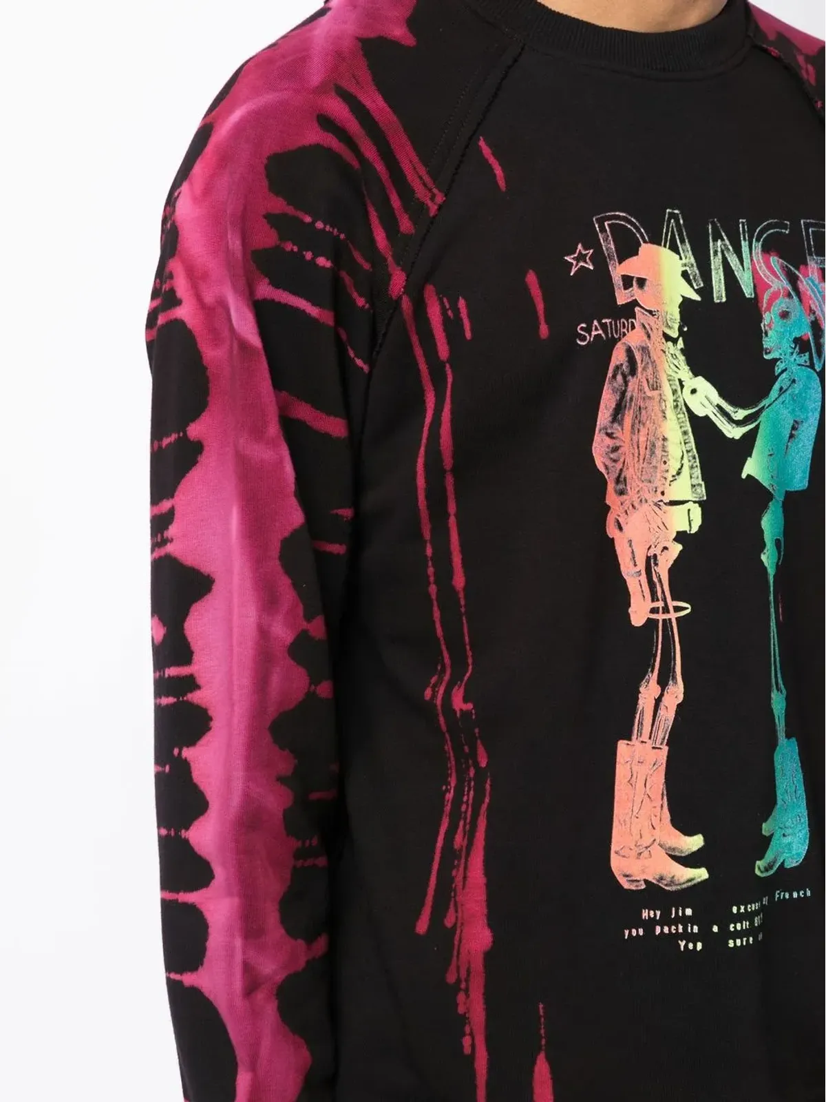 Stain Shade Skeleton-Print Sweatshirt - Black - 画像5