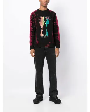 Stain Shade Skeleton-Print Sweatshirt - Black - サムネイル2