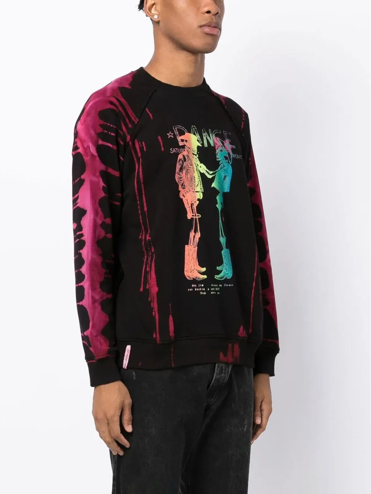 Stain Shade Skeleton-Print Sweatshirt - Black - 画像3