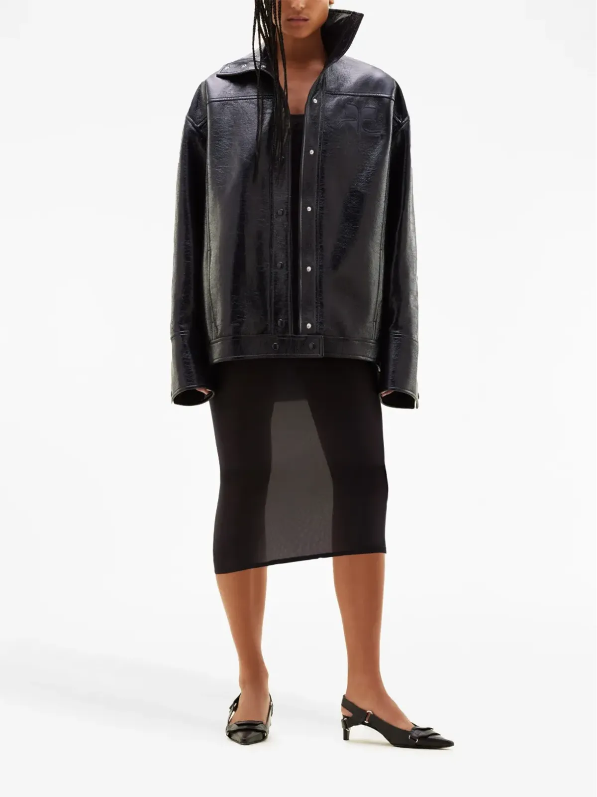 Courrèges アイコニック オーバーサイズ ヴィニル ジャケット - 画像2