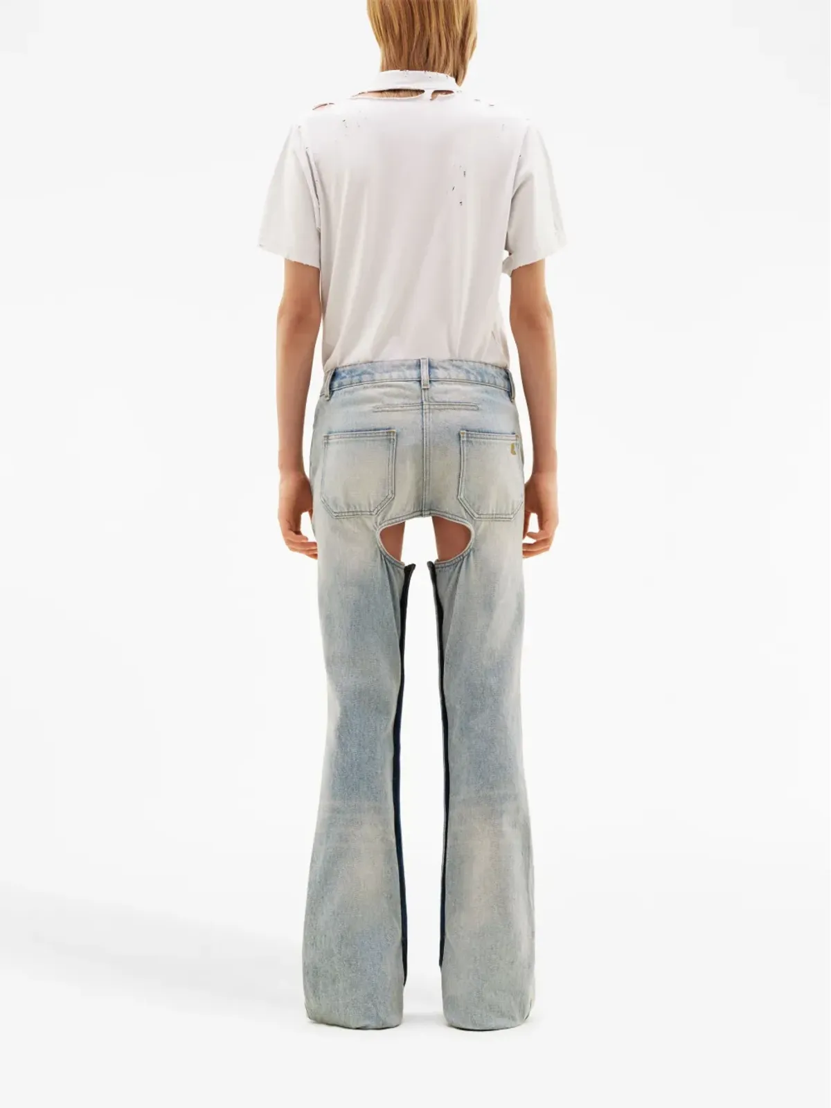 Courrèges カットアウト・フレアデニムパンツ - ブルー - 画像4