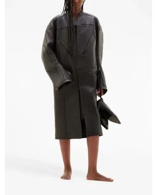 Courrèges ロゴデボスドレザーコート - サムネイル2