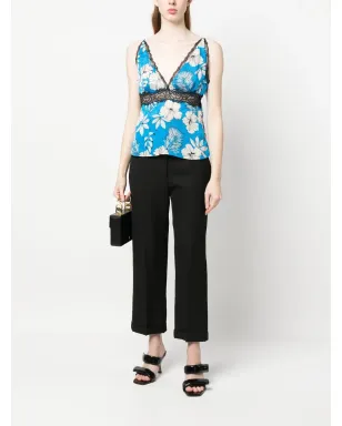 PINKO 花柄プリント レーストリム タンクトップ - サムネイル2
