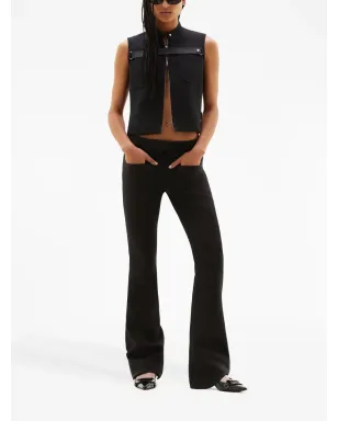 Courrèges ディストレストエフェクト フレアパンツ ブラック - サムネイル2